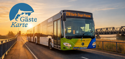 ein Bus fährt über eine Brücke, im Hintergrund der Sonnenuntergang